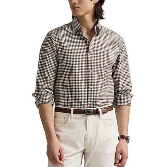 Ralph Lauren Brown & White Checkered Button-Down Shirt - Picture 15 of 15